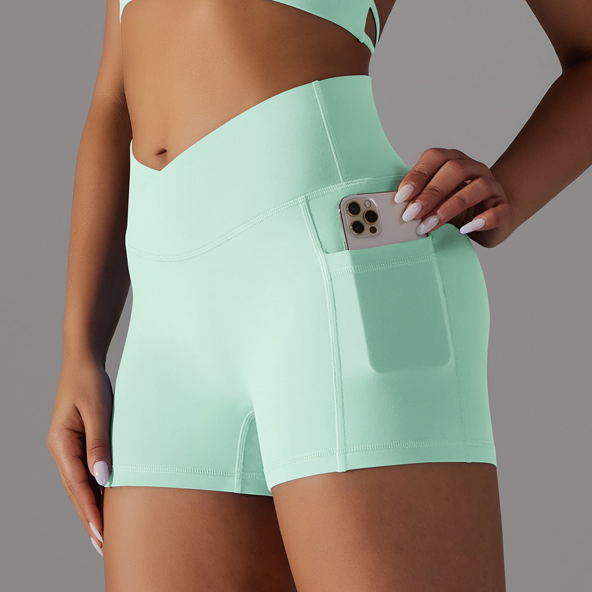 Shorts Yoga Donna con Tasca per Smartphone