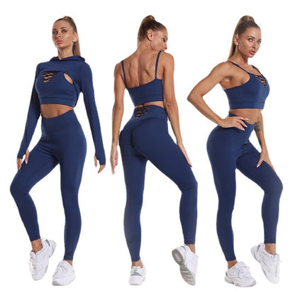 Completo Sportivo 3 Pezzi: Cappuccio, Canotta e Leggings