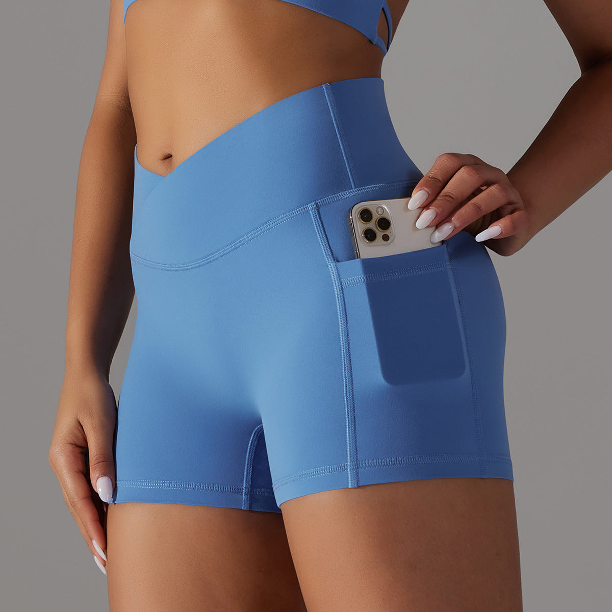 Shorts Yoga Donna con Tasca per Smartphone