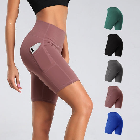 Leggings Fitness a Vita Alta con Tasche e Effetto Snellente